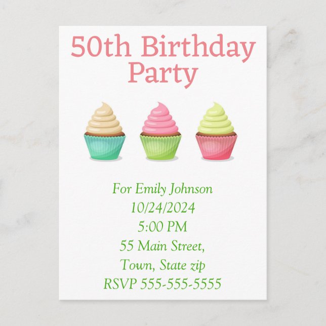 Einladungspostkarte (Vorderseite)