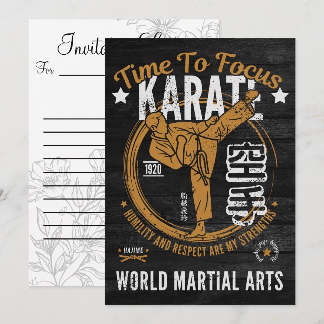Einladungsschreiben von Karate Einladung (Vorne/Hinten)