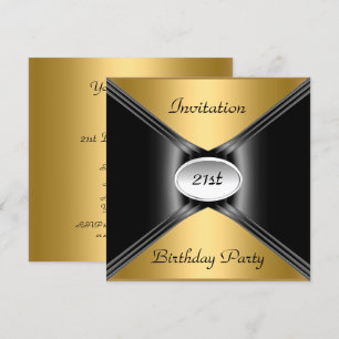 Einladungsumschlag Jeder Geburtstag Goldfarbe Einladung