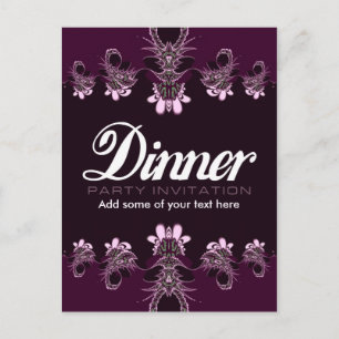 Einladungsvorlage für Abendessen-Party Postkarte