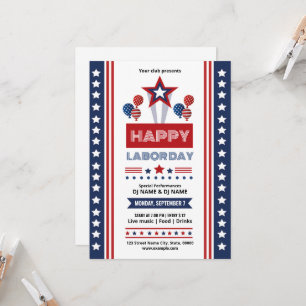 Einladungsvorlage für das amerikanische Labor Day  Einladung