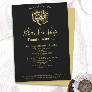 Einladungsvorlage für Familientreffen Gold Heart T Einladung