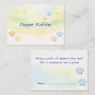 Einlagekarte Windel-Raffle Hunde-Thema Begleitkarte