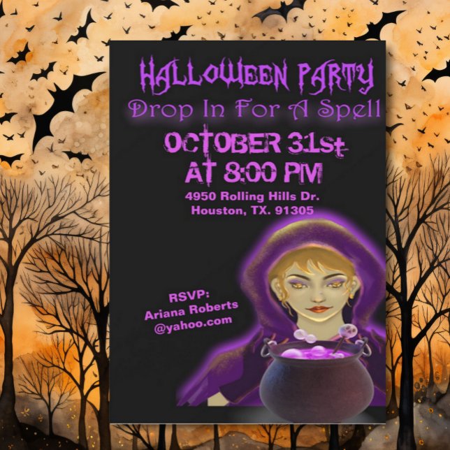 Einlassen für ein Zauberwort-Halloween-Party Einladung (Von Creator hochgeladen)