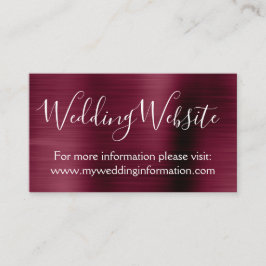 Einlegen der Burgundy Wedding Website Card Begleitkarte