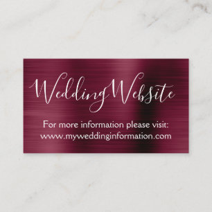 Einlegen der Burgundy Wedding Website Card Begleitkarte