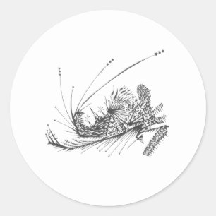 EinMagischerOrt Schwarz Weiß Abstrakt Stammes Tatt Runder Aufkleber