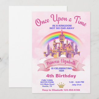 Einmal auf der Burg von Prinzessin Geburtstag Einladung
