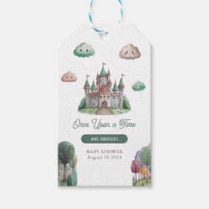 Einmal auf der grünen Burg Pastel Babydusche Geschenkanhänger