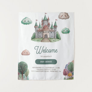 Einmal auf der grünen Burg Pastel Babydusche Wandteppich