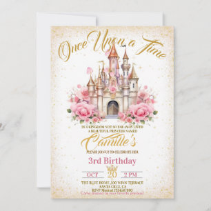 Einmal auf eine Zeit Prinzessin Geburtstagsfeier Einladung