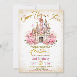 Einmal auf eine Zeit Prinzessin Geburtstagsfeier Einladung