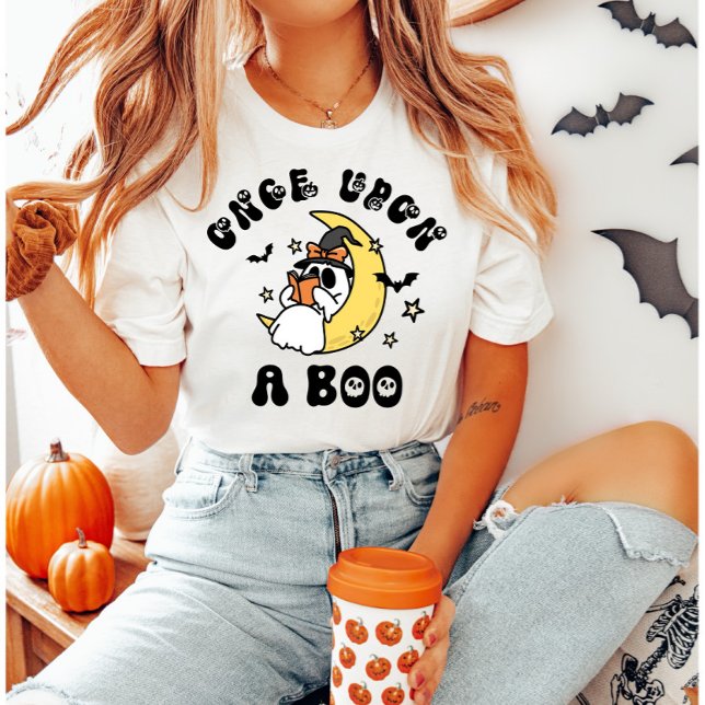 Einmal auf einem Boo Ghost Reading Halloween-T - S T-Shirt (Von Creator hochgeladen)