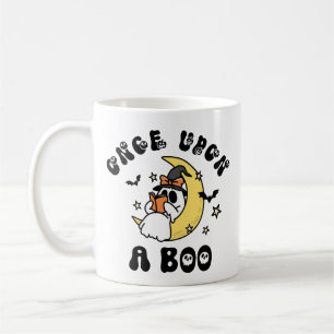 Einmal auf einem Boo Ghost Reading Moon Halloween Kaffeetasse