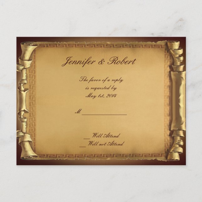 Einmal auf einer Hochzeit RSVP Postkarte (Vorderseite)