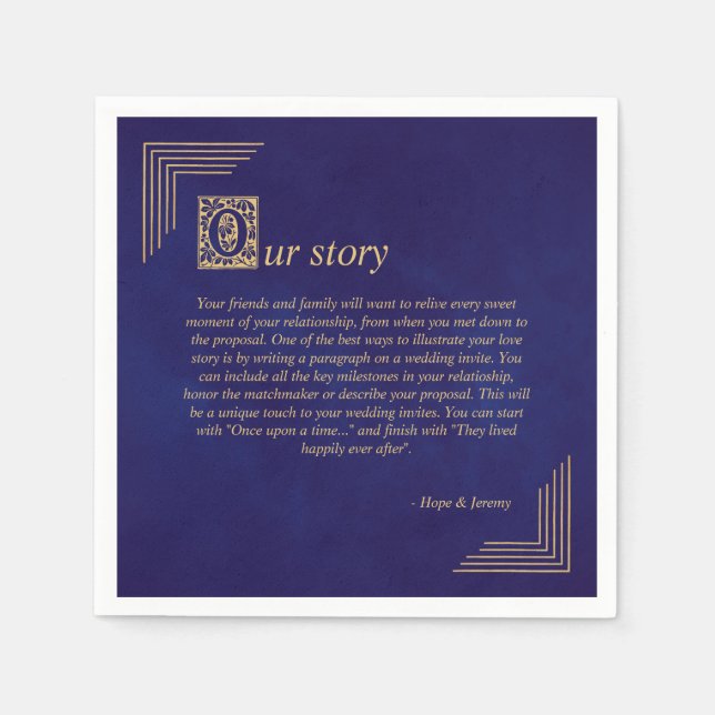 Einmal auf einer Lila Goldhochzeit der Märchen Serviette (Vorderseite)