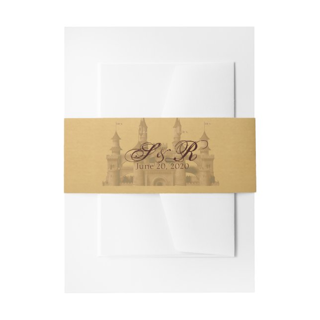 Einmal auf Hochzeit Bauchband Einladungsbanderole (Vorderseite Beispiel)