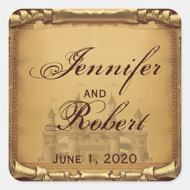 Einmal auf Hochzeit Umschlag Aufkleber (Vorderseite)