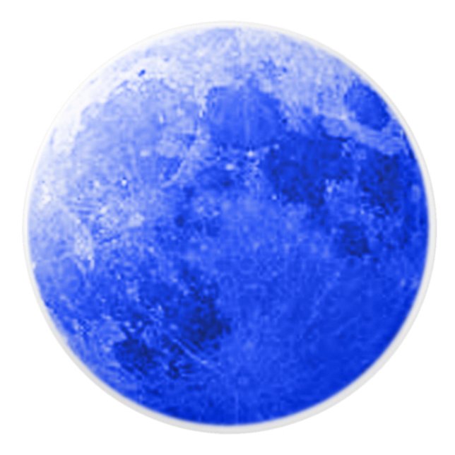 Einmal Blauer Mond Vollmond Keramikknauf (Vorderseite)