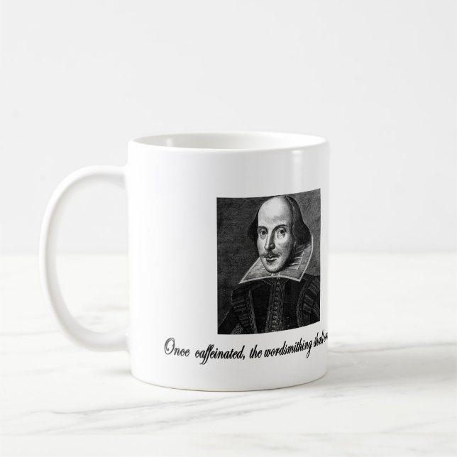 Einmal Caffeinated, das Wordsmithing beginnt Tasse (Links)