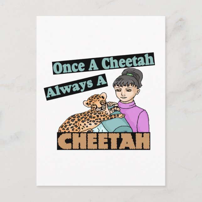 Einmal Cheetah Postkarte (Vorderseite)