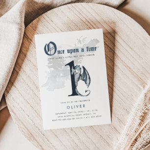 Einmal   Dragon 1st Birthday Einladung