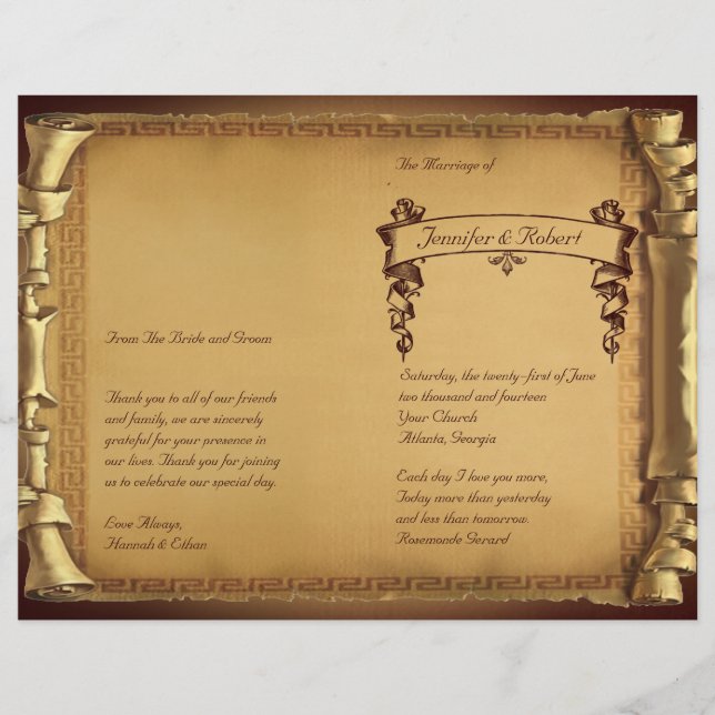 Einmal ein Hochzeitsprogramm (Vorderseite)