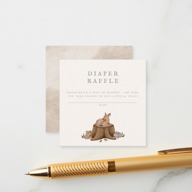 Einmal ein Wald-Windeln Begleitkarte (Vorderseite/Rückseite Beispiel)