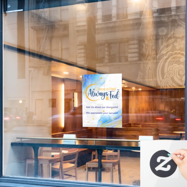 Einmal Gefüttert immer a Gefüttert Fensteraufkleber (Café-Fenster)