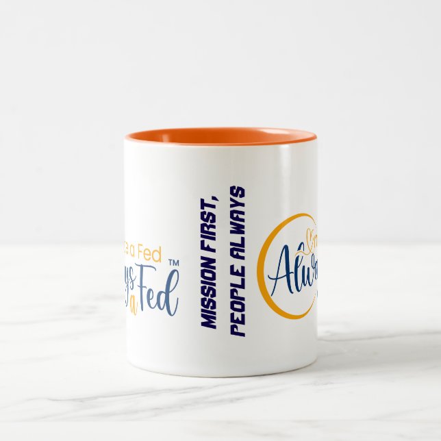 Einmal Gefüttert immer a Gefüttert Zweifarbige Tasse (Mittel)