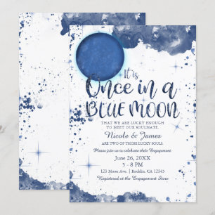 Einmal im Mondschein Wasserfarbene Verlobungsdusch Einladung