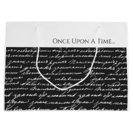 Einmal in der Geschichte Schwarz-weiß handgeschrie Große Geschenktüte
