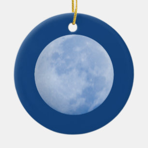 einmal in einem blauen Mond mit Verzierung Keramik Ornament