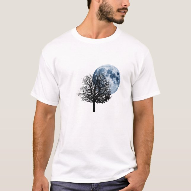 Einmal in einem blauen Mond - Vollmondbaumnatur T-Shirt (Vorderseite)