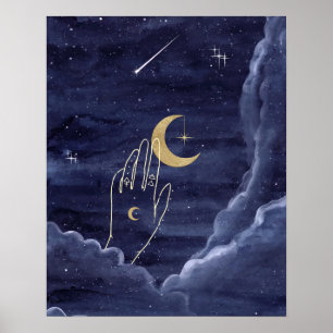 Einmal in einem Blue Moon Art Print Poster