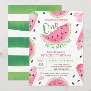 Einmal in Melone Einladung zum 1. Geburtstag