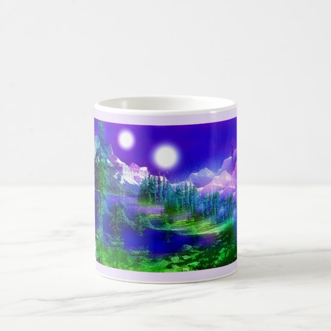 Einmal in zwei Mond Kunst Kaffeetasse (Mittel)