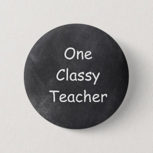 Einmal klassischer Lehrer Chalkboard Design Gesche Button
