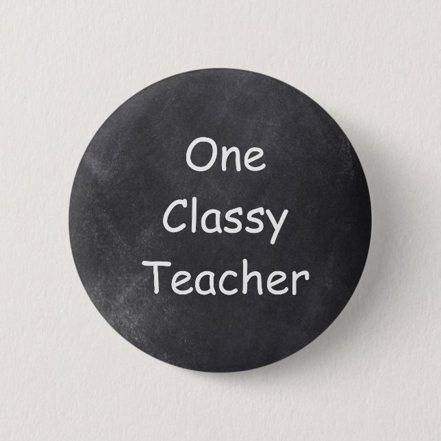 Einmal klassischer Lehrer Chalkboard Design Gesche Button (Vorderseite)