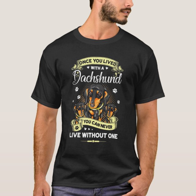 Einmal lebten Sie mit einer Dackel T-Shirt (Vorderseite)