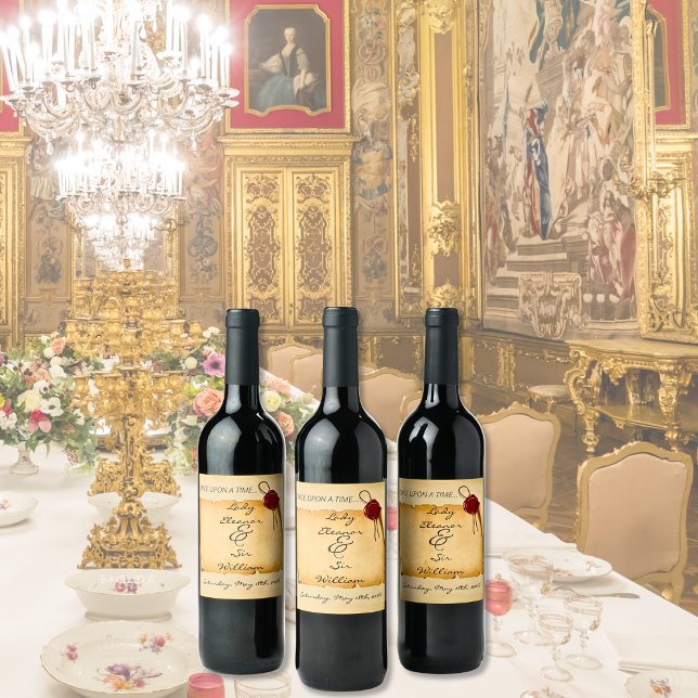 Einmal mittelalterliches Scroll Wax Siegel Weinetikett (Von Creator hochgeladen)