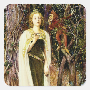 Einmal Quadratischer Aufkleber