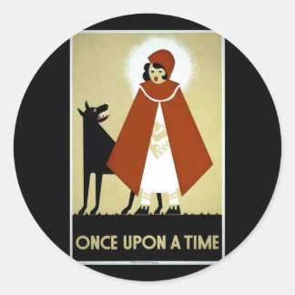 Einmal - WPA-Poster - Runder Aufkleber