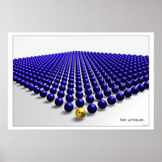 Einmalig sein (blau) poster