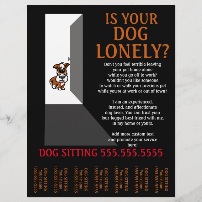 Einmalige Dog Sitting.Sitter.Service.Business Flyer (Vorne)