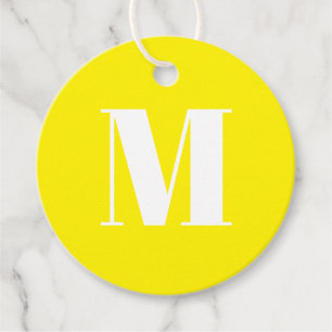 Einmalige gelbe Geschenke in Monogramm anpassen Geschenkanhänger