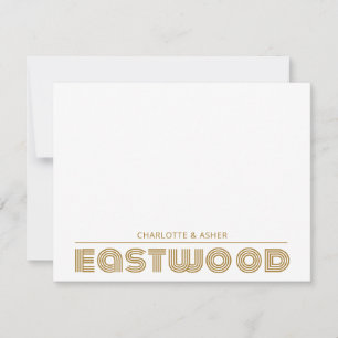 Einmalige Gold Name Monogram Note Card Mitteilungskarte