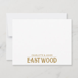 Einmalige Gold Name Monogram Note Card Mitteilungskarte