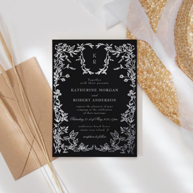 Einmalige Hochzeit des klassischen Wappen Folieneinladung (Von Creator hochgeladen)