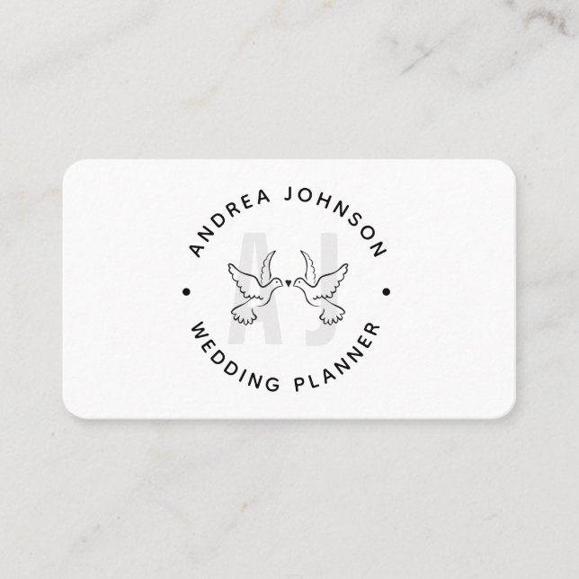 Einmalige Hochzeit des Love Birds-Logos von Dogans Visitenkarte (Vorderseite)
